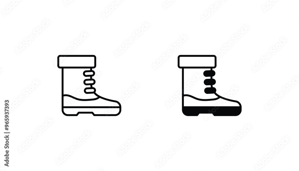 Winter Boots icon design with white background stock illustration
