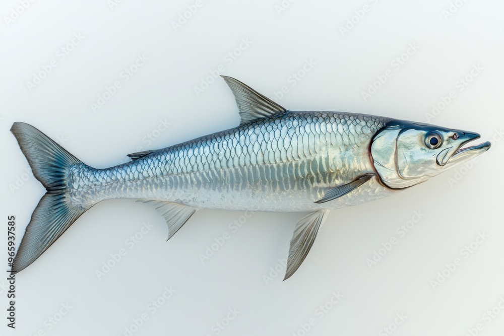Ultra realistic UHD photo of tarpon fish on white plain Ultra realistic UHD photo of tarpon fish on white plain