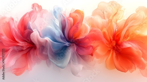 Vibrant Floral Explosion:Captivating Abstract Art with Swirling Colors and Fluid Designs
