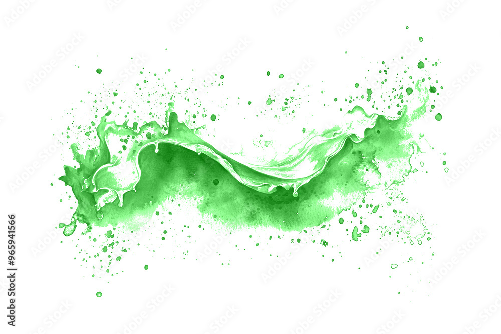 Bright Green Splash watercolor Isolated On Transparent Background. Wallpaper. Abstract Bright Green Splash watercolor Isolated On Transparent Background. Wallpaper. Abstract