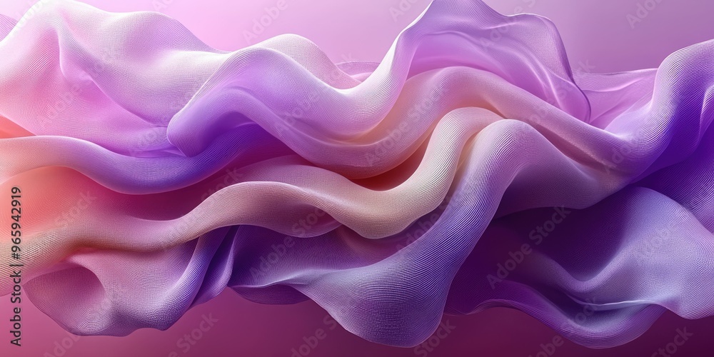 Obraz premium Abstract flowing fabric in soft purple hues.