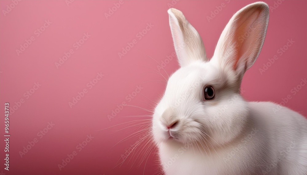 Obraz premium white rabbit with bow