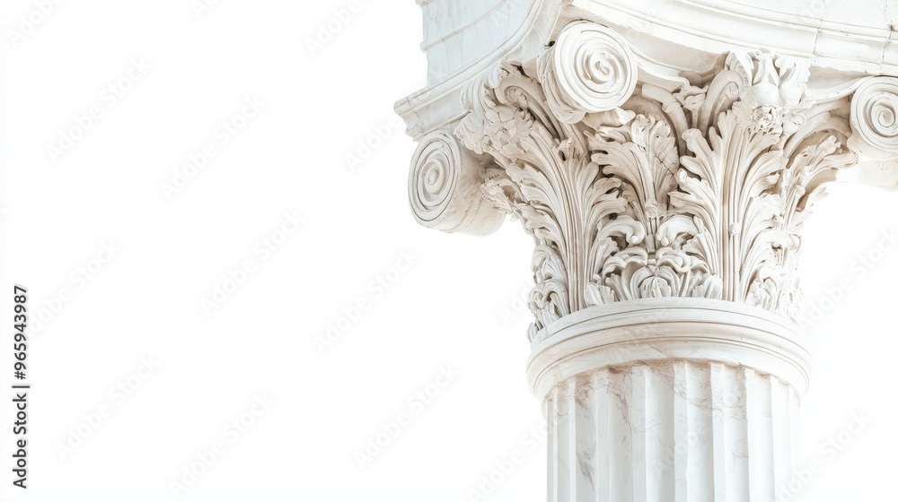 A detailed image of a classic Roman column arch made of polished pink and white marble, set against an isolated white background. The arch features intricate carvings and ornate details, showcasing A detailed image of a classic Roman column arch made of polished pink and white marble, set against an isolated white background. The arch features intricate carvings and ornate details, showcasing