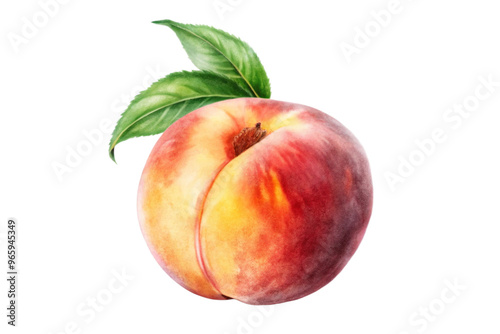 Peach Fruit Watercolor Illustration Isolated Fresh Appeal