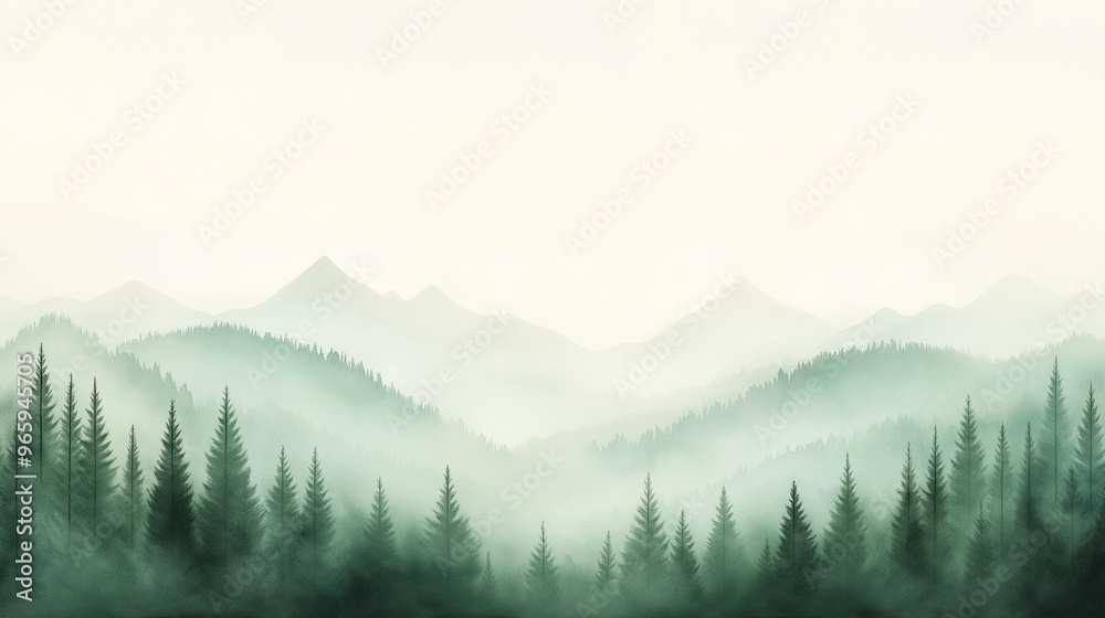 A mountain range with a forest in the foreground A mountain range with a forest in the foreground