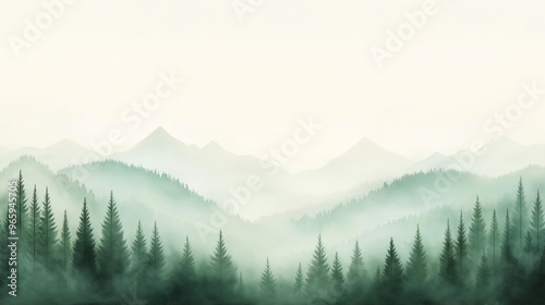 A mountain range with a forest in the foreground
