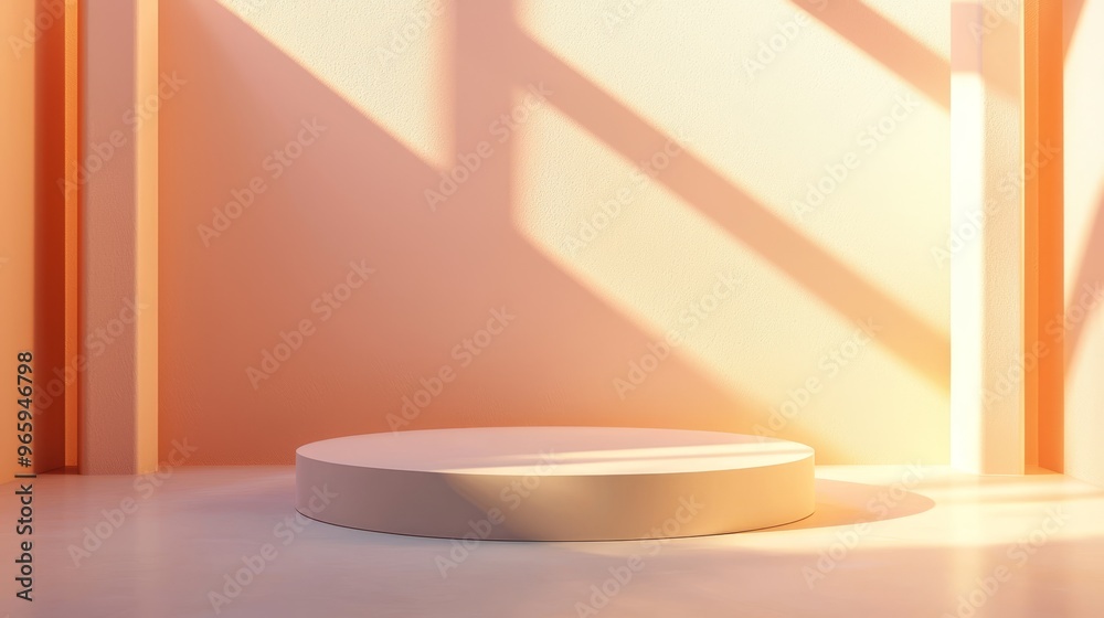 Fototapeta premium Shiny Surface Minimalistic Product Display Podium.