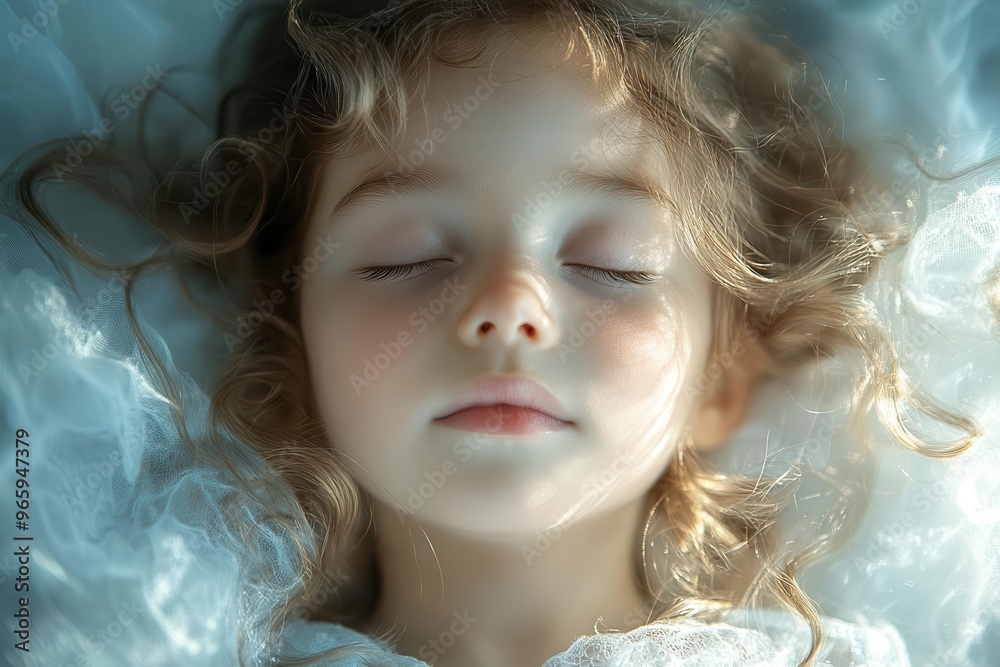 dreamy portrait of a sleeping child bathed in soft ethereal light angelic features and peaceful expression against a backdrop of swirling cloudlike textures dreamy portrait of a sleeping child bathed in soft ethereal light angelic features and peaceful expression against a backdrop of swirling cloudlike textures