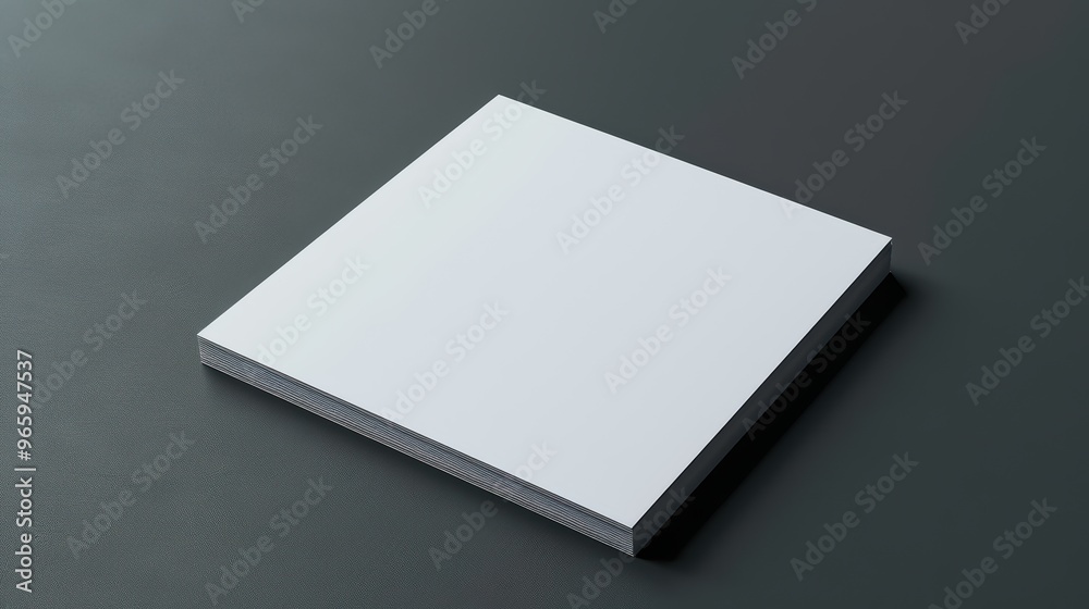 A clean, minimalist white square canvas lying flat on a dark surface, ideal for artistic displays and creative projects.