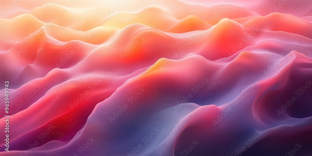 Obraz premium Abstract waves in soft pastel colors create a serene landscape.