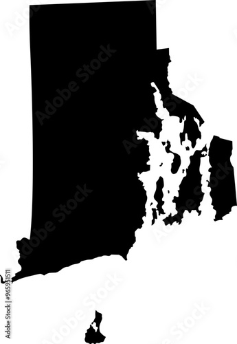 State of Rhode Island Silhouette Outline Graphic Design with Transparent Background	