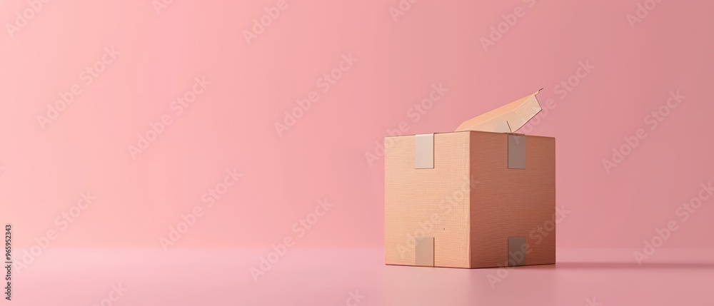 A simple wooden box with an open lid on a pink background, perfect for showcasing gifts, storage, or minimalistic designs. A simple wooden box with an open lid on a pink background, perfect for showcasing gifts, storage, or minimalistic designs.