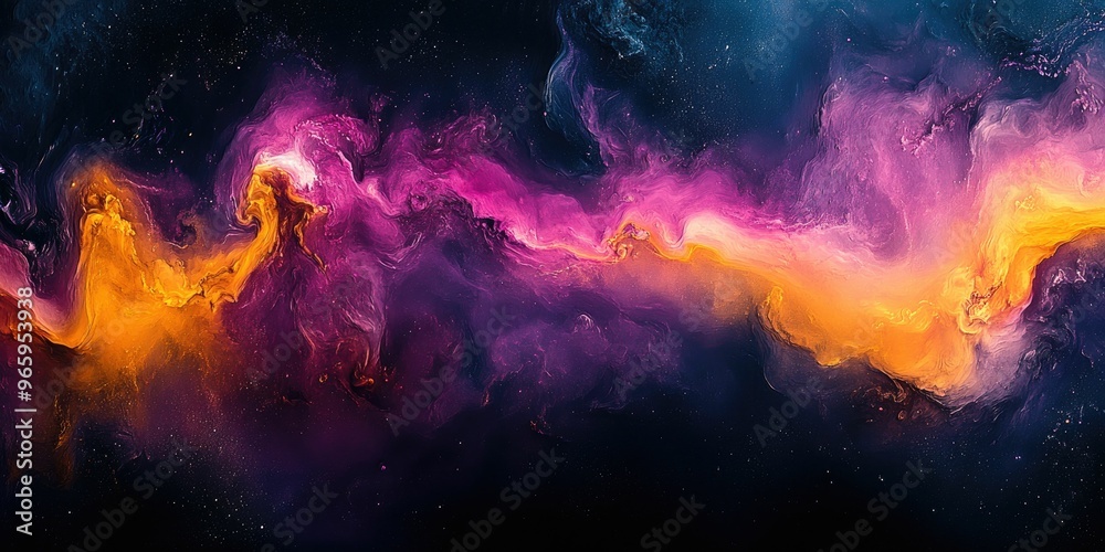 Abstract cosmic swirl in vibrant colors.