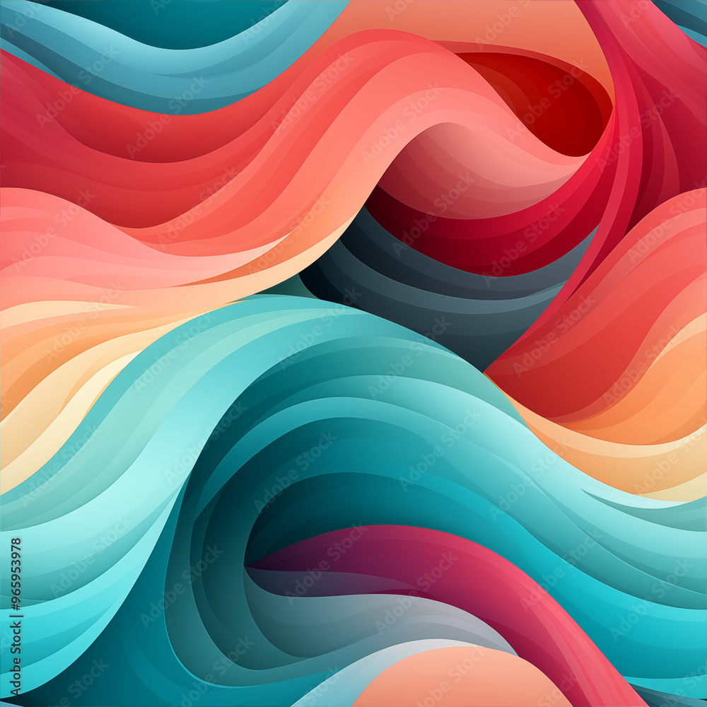 Layered abstract pattern with translucent overlapping circles, lines, and waves, soft gradients blending into one another Layered abstract pattern with translucent overlapping circles, lines, and waves, soft gradients blending into one another