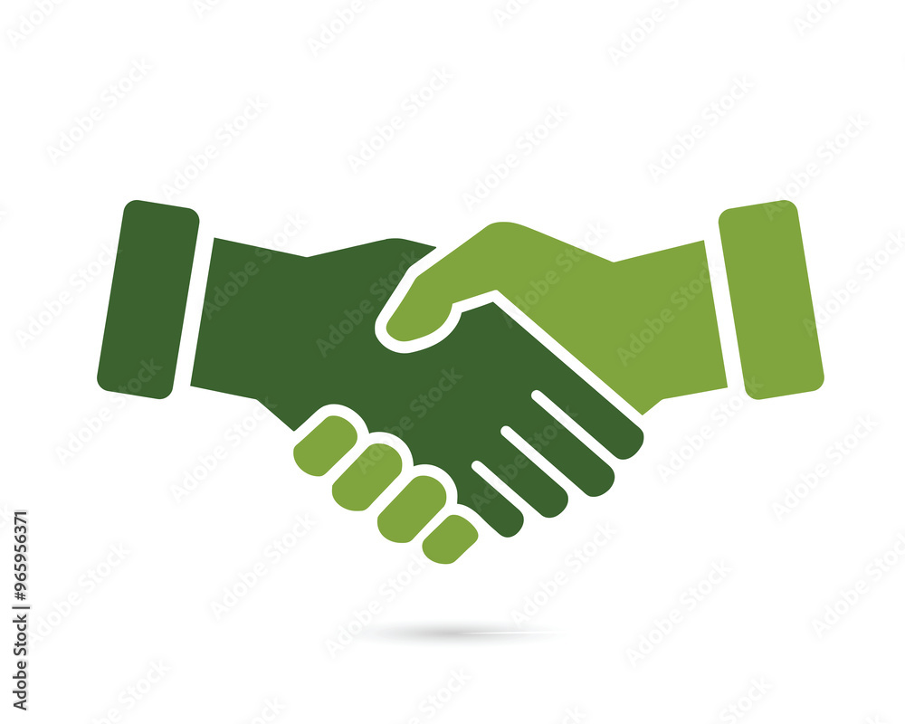 Green Partnership . Business Handshake. Handshake Icon Stock Vector Green Partnership . Business Handshake. Handshake Icon Stock Vector