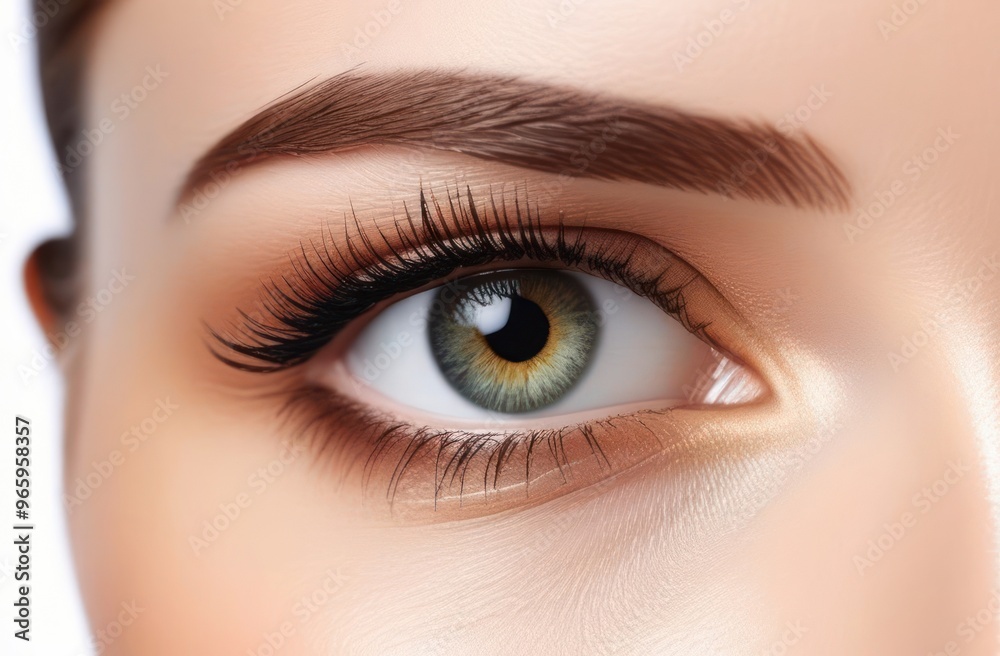 Obraz premium Closeup view of female eyes. Make up beauty eye. A makeup and beauty concept.