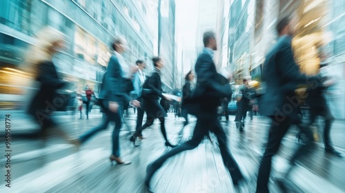 Business team working quickly and efficiently on a fast-paced project, with dynamic body language and urgent expressions