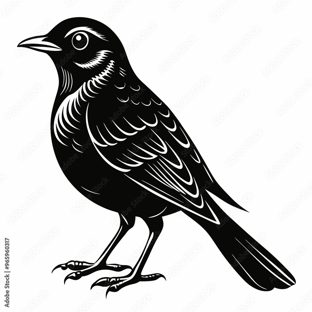 Obraz premium Nightingale Black silhouette