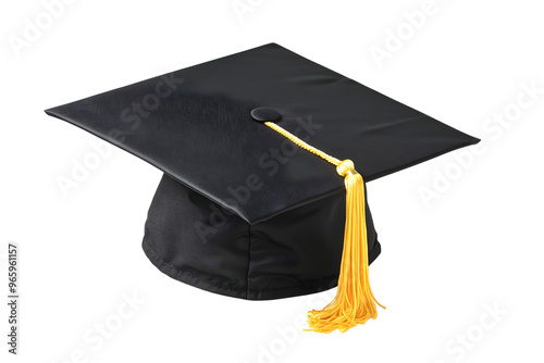 College graduation cap isolated on white background isolated on transparent or white background, png photo