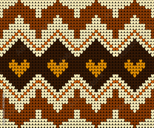 cute knitting seamless pattern Traditional Ukrainian 
Cross-Stitch Embroidery ethnic pattern arabesque blanket craft fabric design