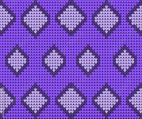 cute knitting seamless pattern Traditional Ukrainian 
Cross-Stitch Embroidery ethnic pattern arabesque blanket craft fabric design