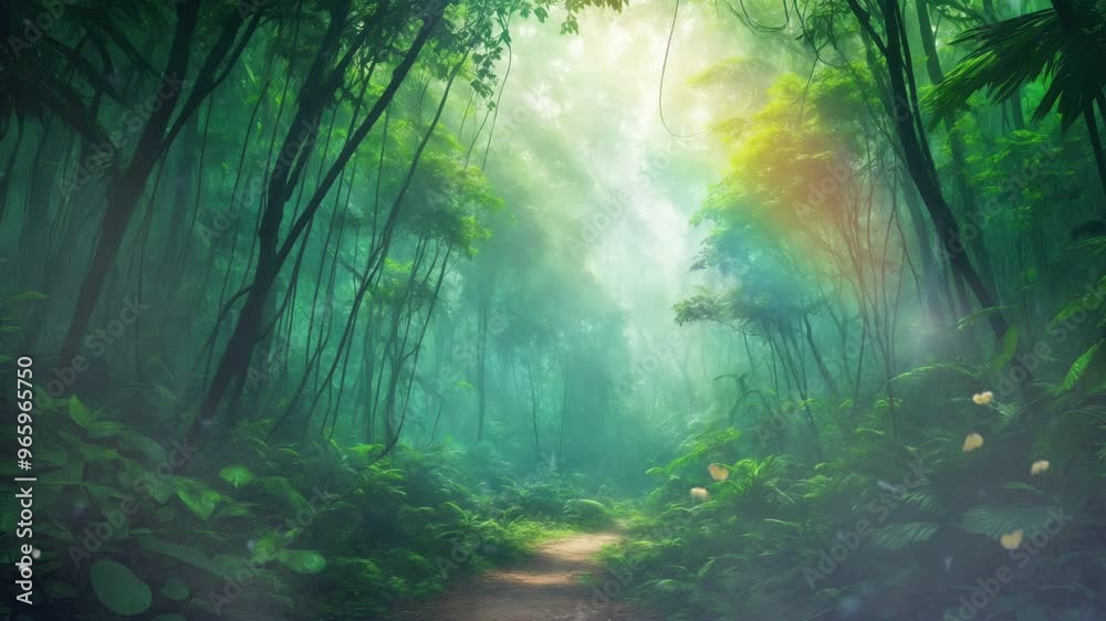 Lush Jungle Nature Scene: Forest Background Animation Lush Jungle Nature Scene: Forest Background Animation