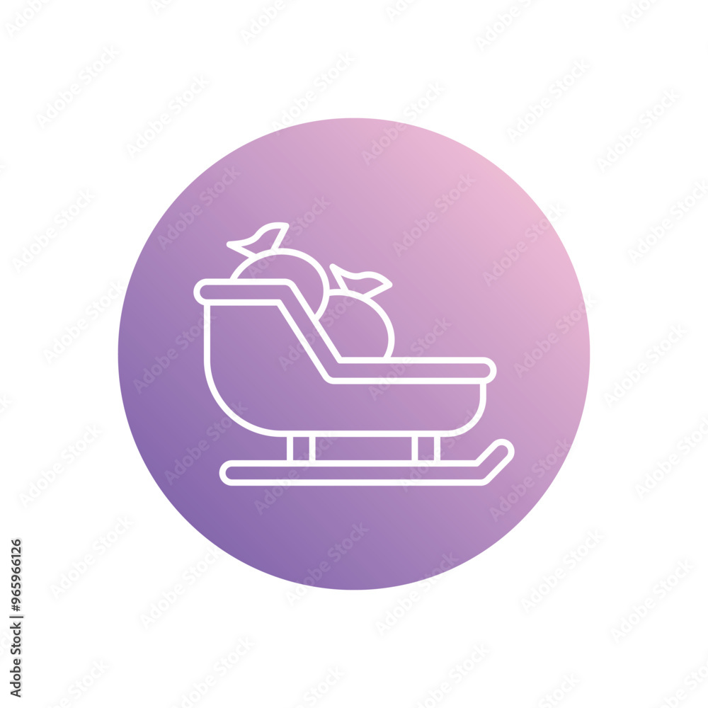 Sled icon isolated on a white background. Vector illustration.