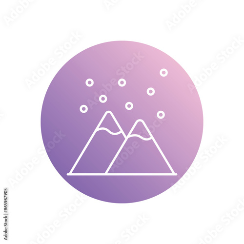 Snowy Mountain icon isolated on a white background. Vector illustration.