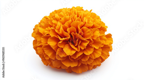 Mexican cempasuchil flower isolated on white background.