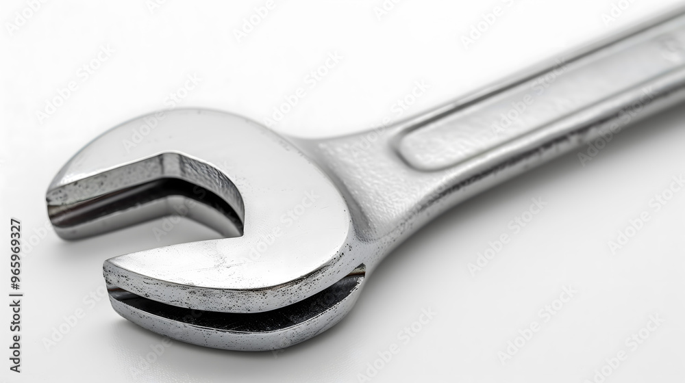 High-Quality Adjustable Wrench on a White Background High-Quality Adjustable Wrench on a White Background