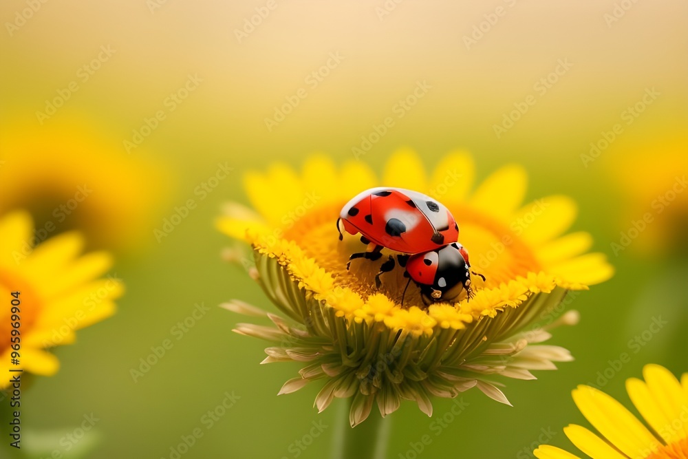 a close-up macro shot of a ladybug a close-up macro shot of a ladybug
