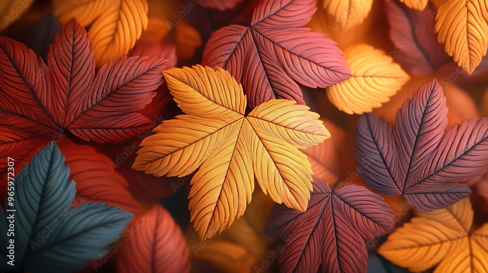 Vibrant autumn leaves in a mosaic of colors, showcasing nature's beauty and the transition of seasons on a soft background. Vibrant autumn leaves in a mosaic of colors, showcasing nature's beauty and the transition of seasons on a soft background.
