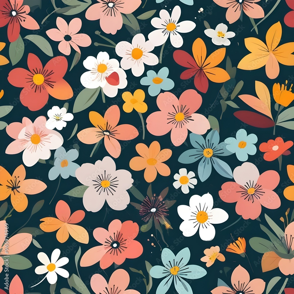 seamless pattern with flowers seamless pattern with flowers