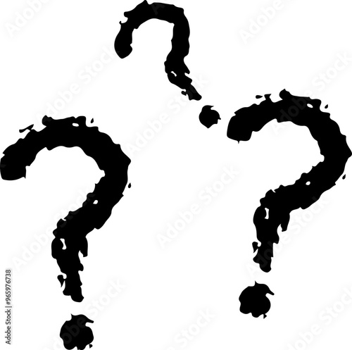 Set of Question Marks Vector Silhouettes	