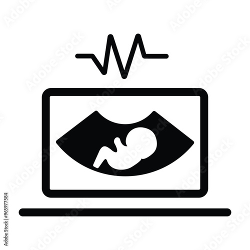 Embryo, ultrasound, fetal icon