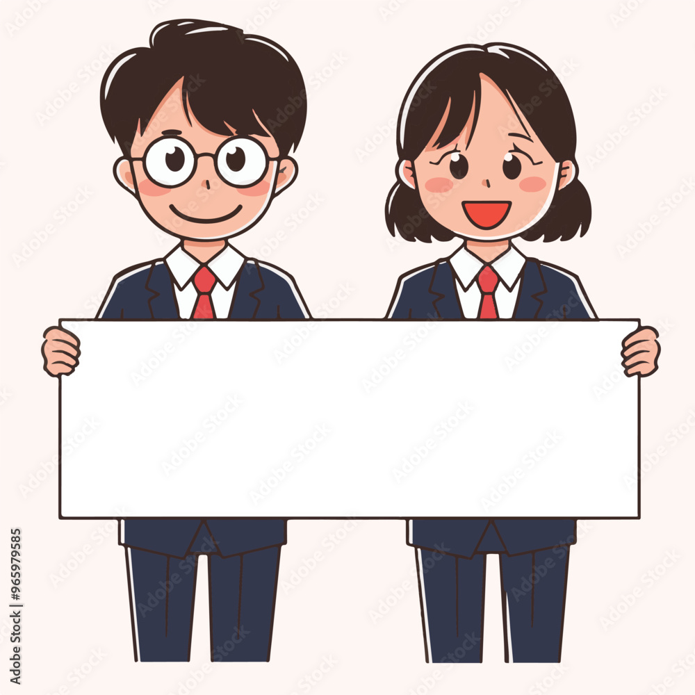 Simple illustration. student holding a board with illustration. Simple illustration. student holding a board with illustration.