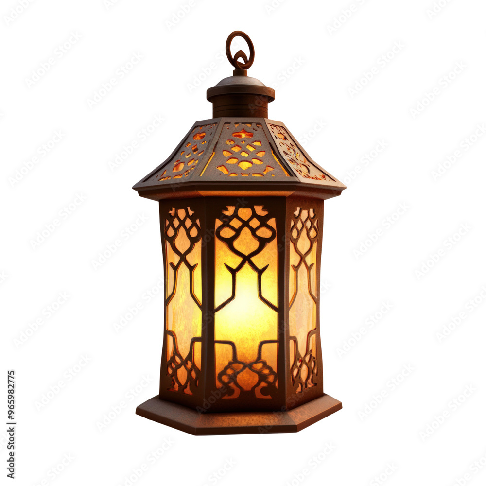 The Warm Glow of Ramadan - Intricate Lantern with Traditional Design. The Warm Glow of Ramadan - Intricate Lantern with Traditional Design.