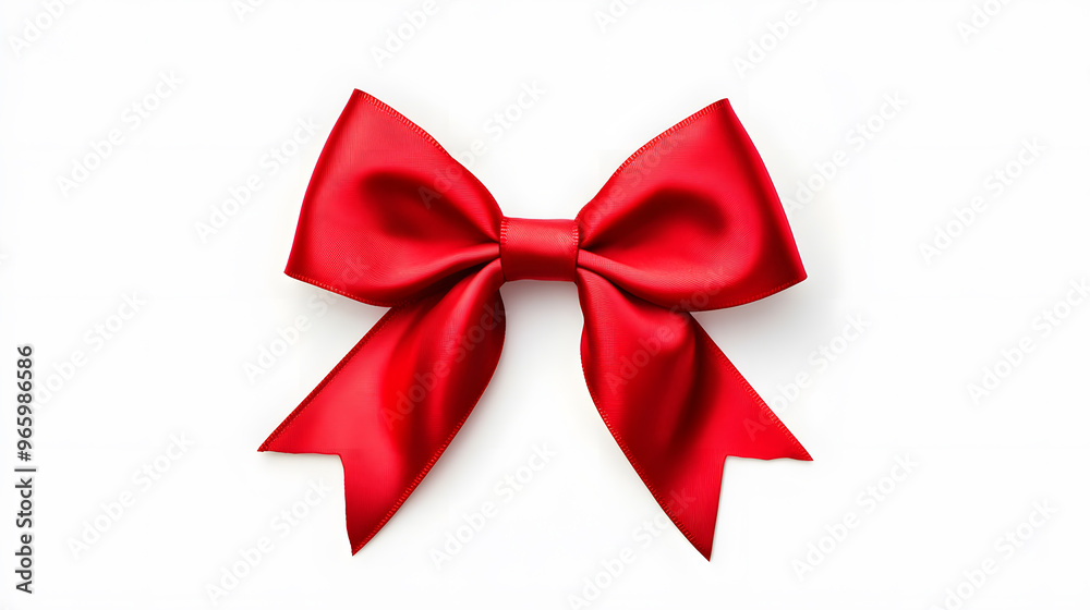 Fototapeta premium Decorative Red bow isolated on white background