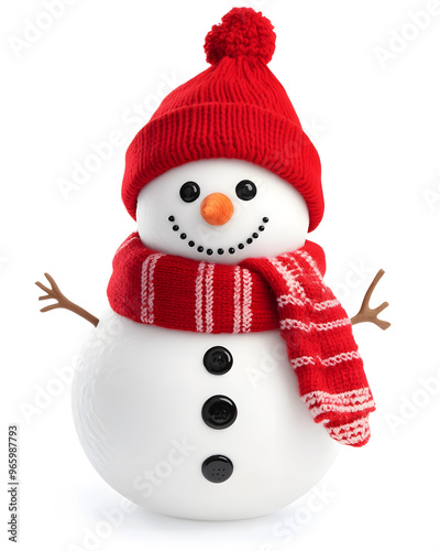 Cute Snowman isolated on white background