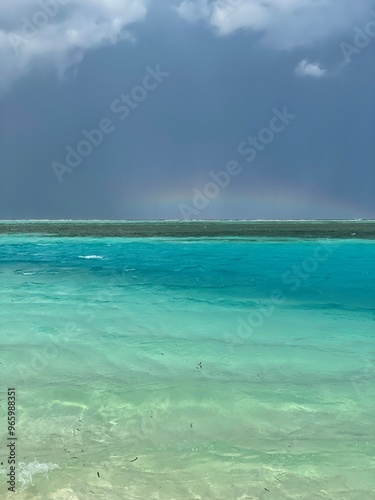 Tropical Destination - Maldives - Pier For Paradise Island, beach with clear blue water. Summer vacation background. Exotic island 