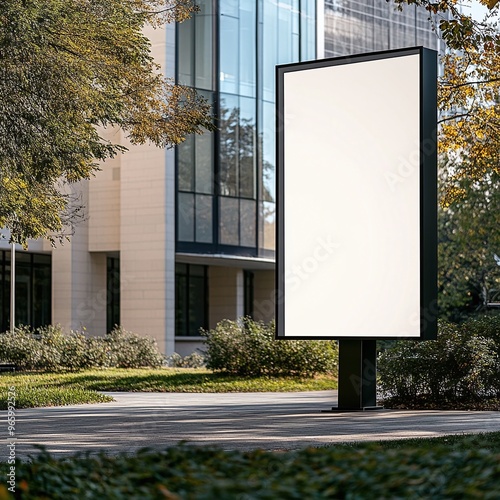 blank poster billboard mockup on college campus event promotion and educational branding large outdoor signage for student advertisement university marketing and promotional design display