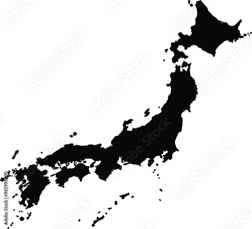 Black japan map