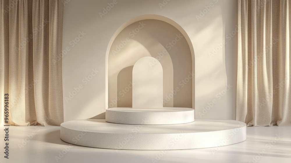 Podium setup for showcasing products rendered in 3D Podium setup for showcasing products rendered in 3D