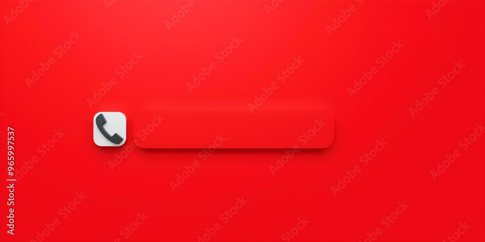 Red Minimalism: Phone Bar with 3D Depth