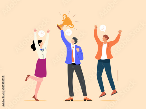 Success work achievement or team victory