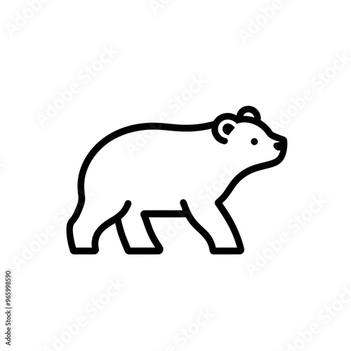 Bear silhouette black line icon