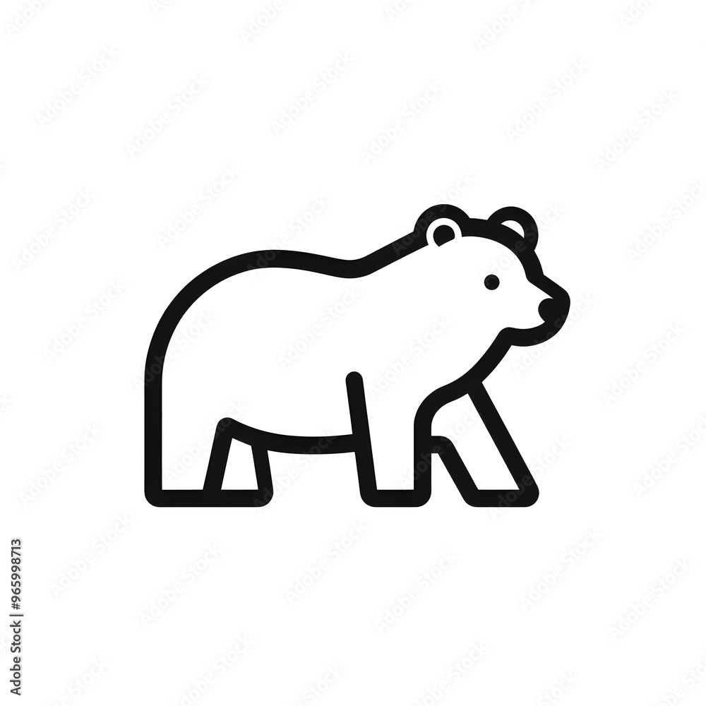 Bear silhouette black line icon Bear silhouette black line icon