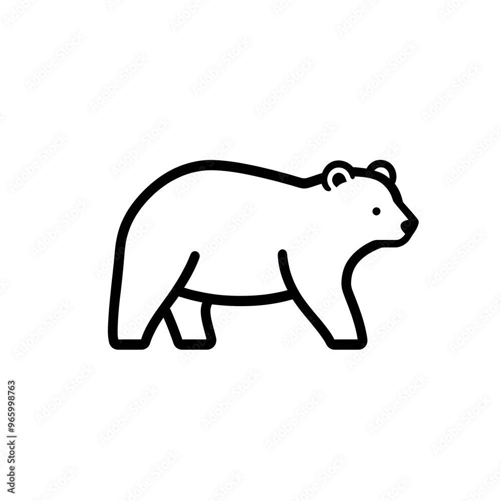 Bear silhouette black line icon Bear silhouette black line icon