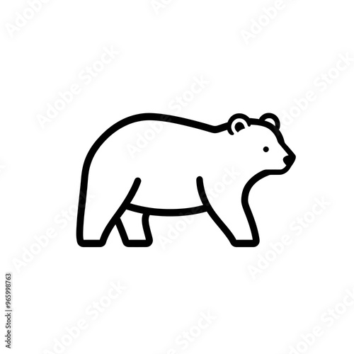 Bear silhouette black line icon