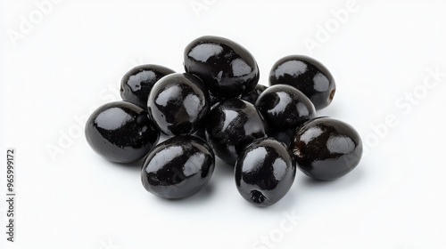 black olives on a white background